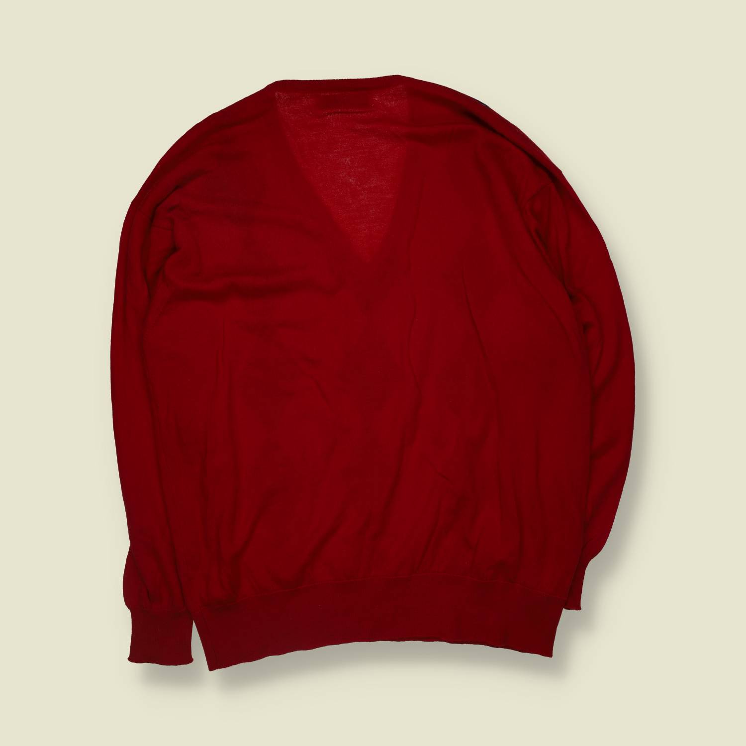 1980s | Burberrys | Made In Scotland | Merino Wool Argyle Jumper | Red - XXL