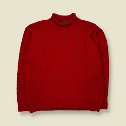 1990s | Ferre | Made In Italy | Wool Blend Roll Neck Jumper | Red - XL