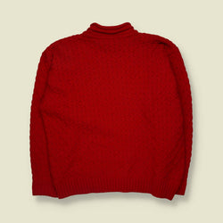 1990s | Ferre | Made In Italy | Wool Blend Roll Neck Jumper | Red - XL
