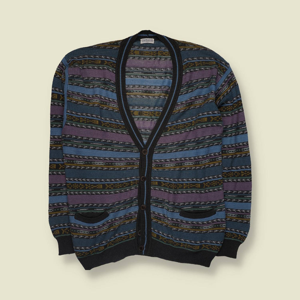 1990s | Cacharel | Made In Italy | Patterned Cardigan | Multi - L