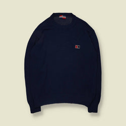 1990s | Valentino | Made In Italy | Knit Jumper | Navy - XL
