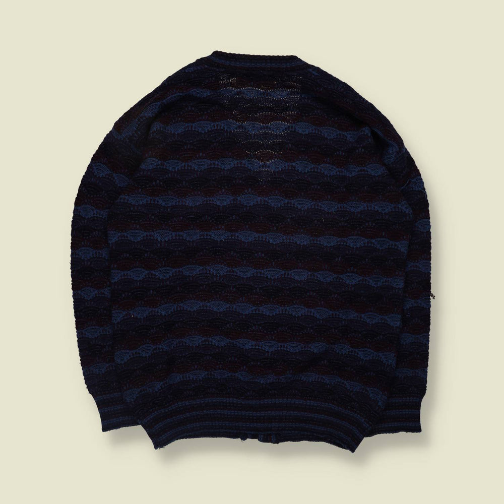 1990s | Missoni Sport | Made In Italy | Knit Cardigan | Navy - L
