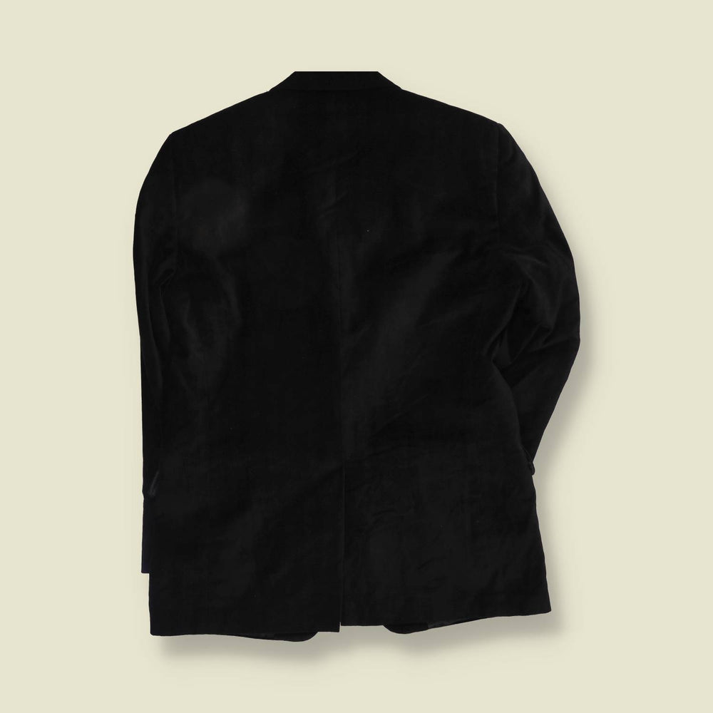 1990s | Velvet Blazer | Black - M