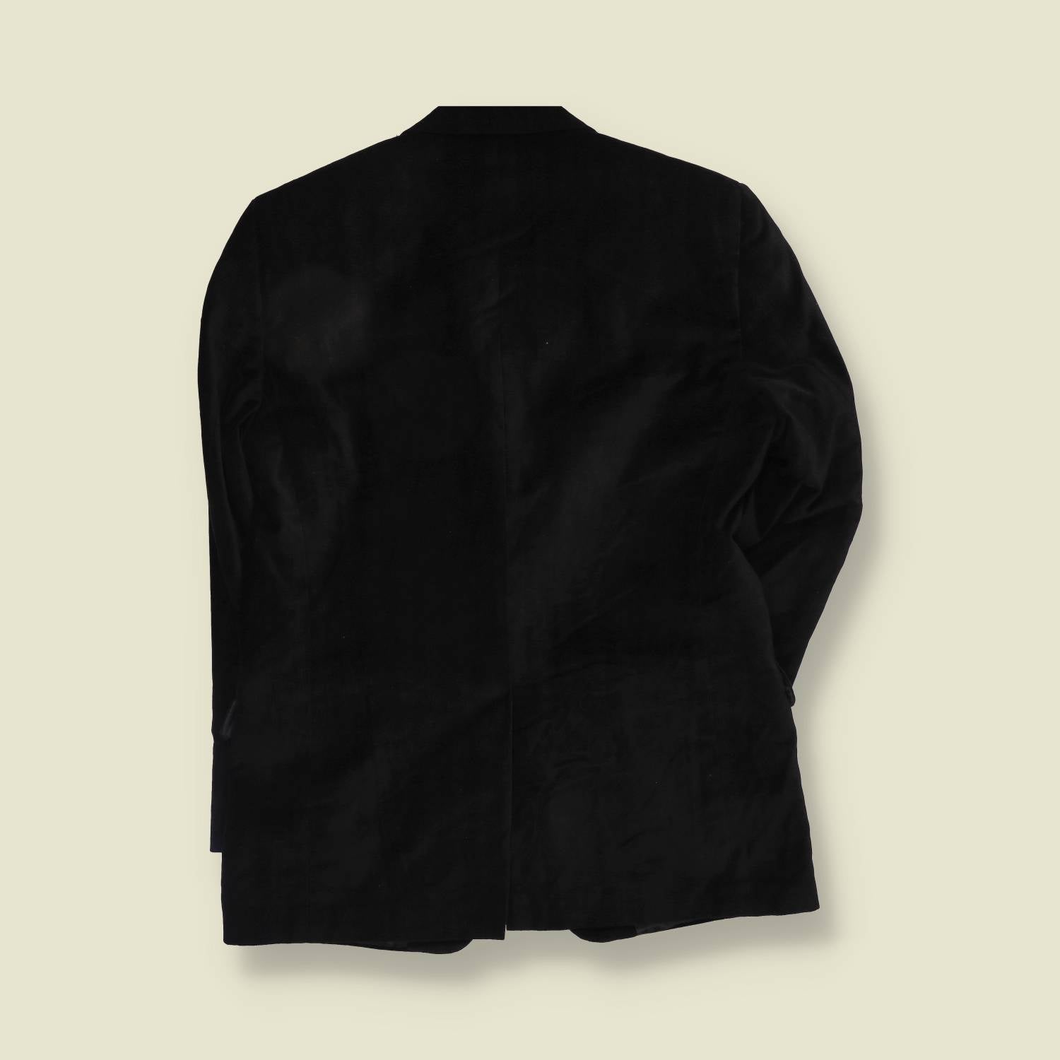 1990s | Velvet Blazer | Black - M