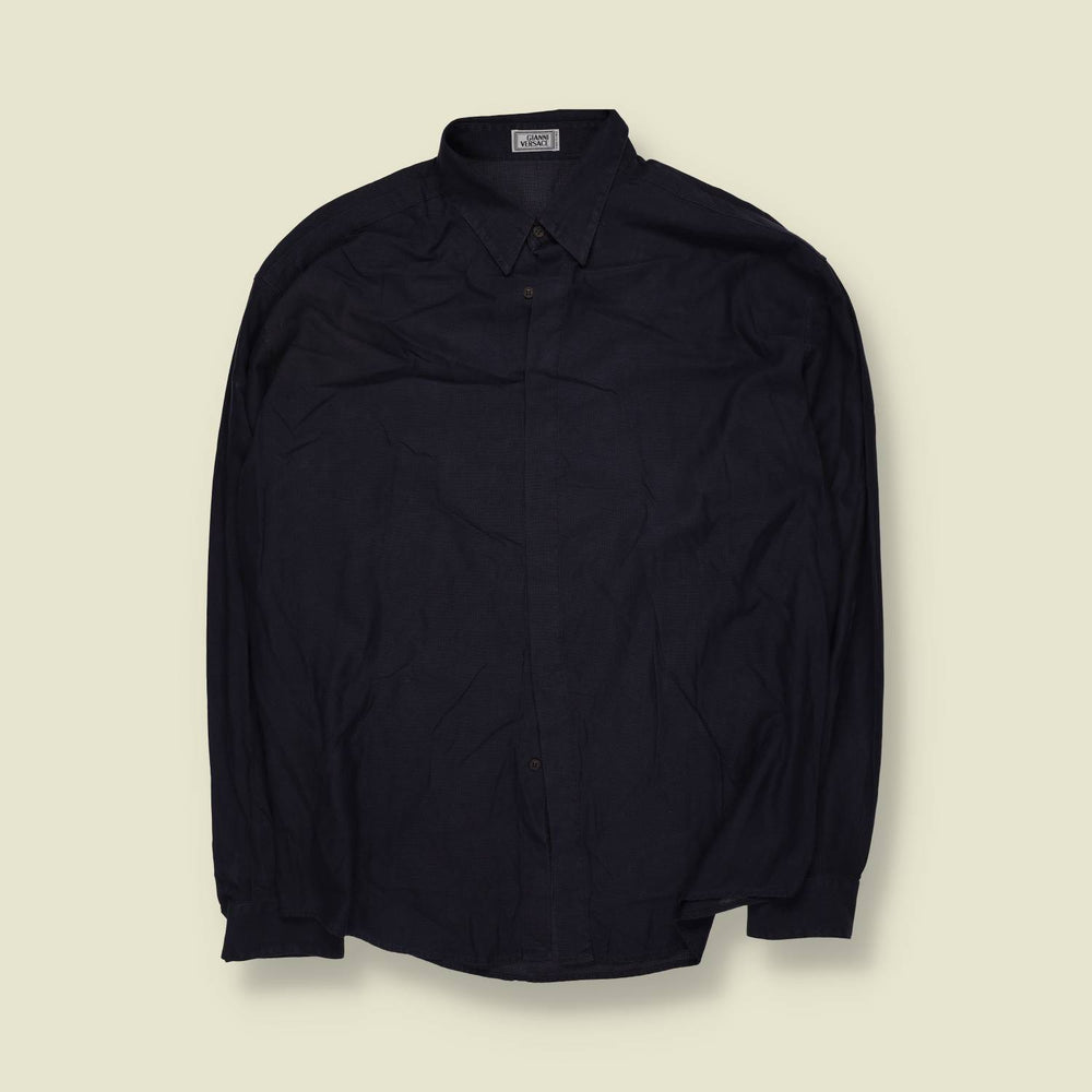 1990s | Gianni Versace | Made In Italy | Shirt | Navy - XXL