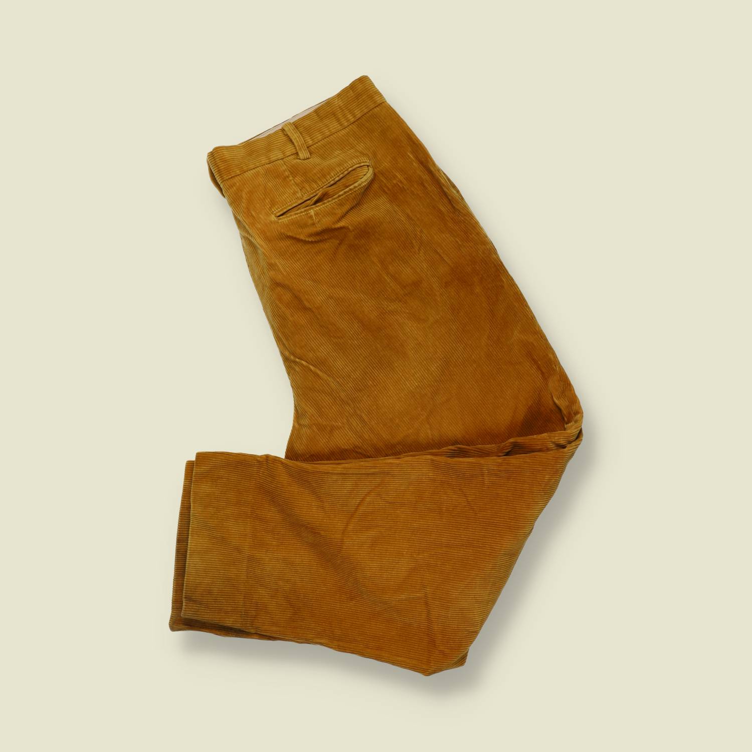 1990s | New And Old | Pleated Corduroy Trousers | Tan - w36