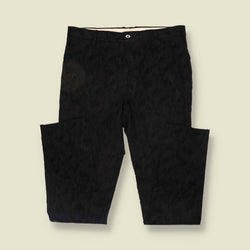 1990s–2000s | Etro | Made In Italy | Patterned Corduroy Trousers | Black - w32