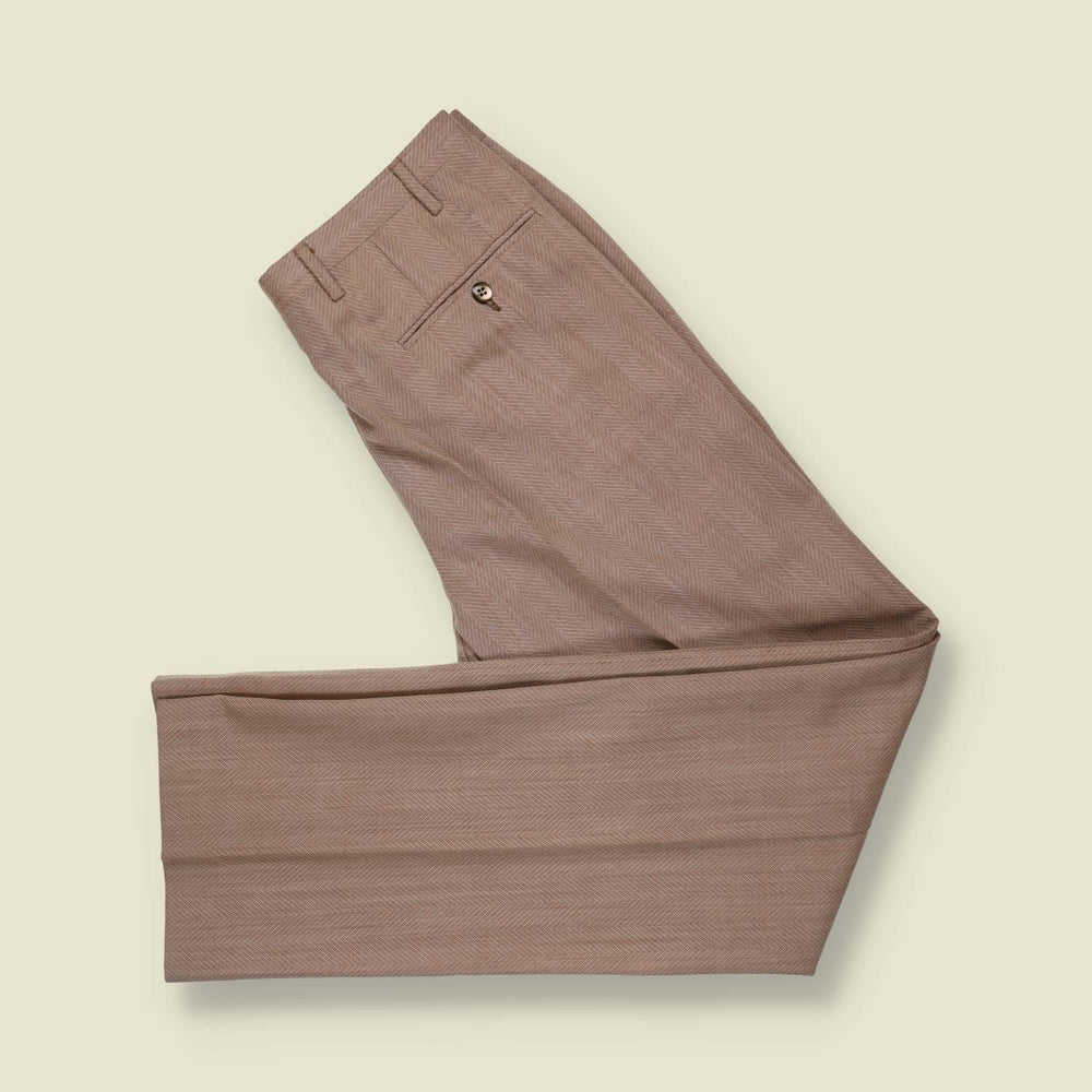 Late 1960s–Early 1970s | Trousers | Pink Herringbone - w29