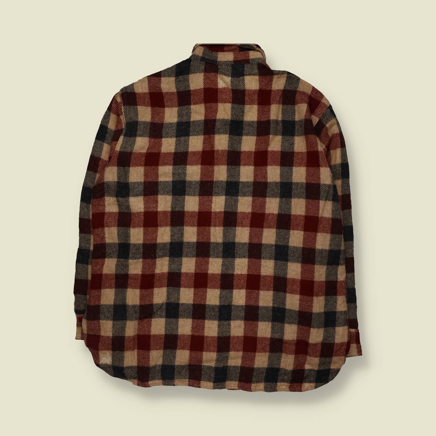 1970s | Woolrich | Wool Shirt | Red And Grey Plaid - XL