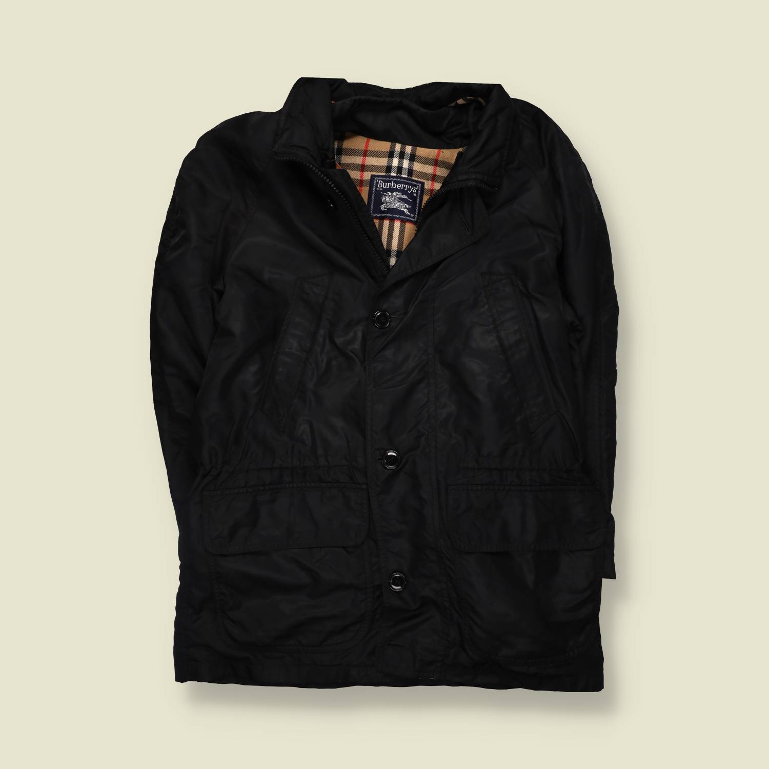 1990s | Burberrys | Coat With Detachable Liner | Navy - XXXL