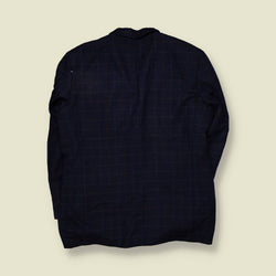 1990s | Yves Saint Laurent | Check Blazer | Navy - XL
