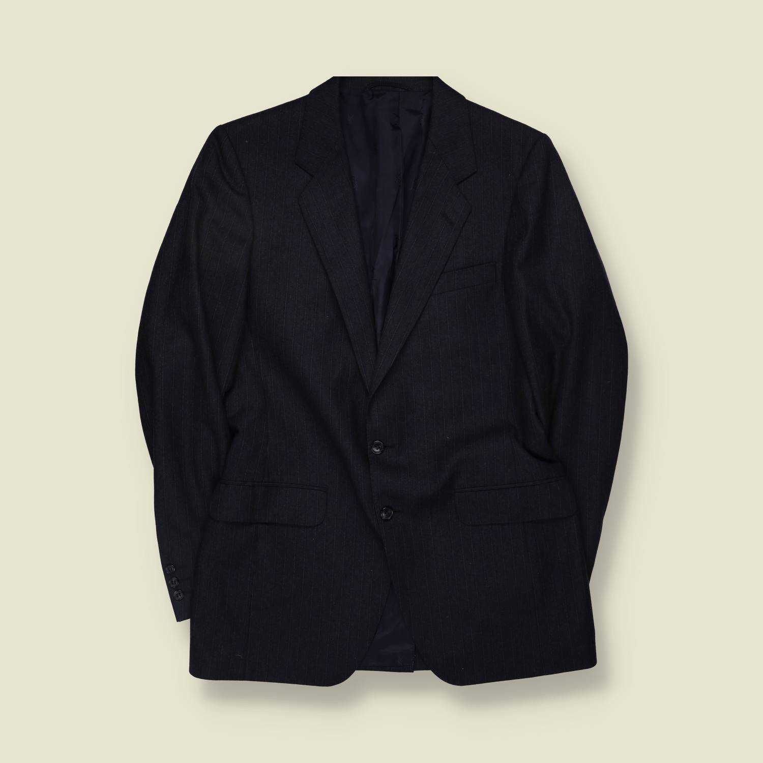 1980s | Yves Saint Laurent | Pinstripe Blazer | Navy - S