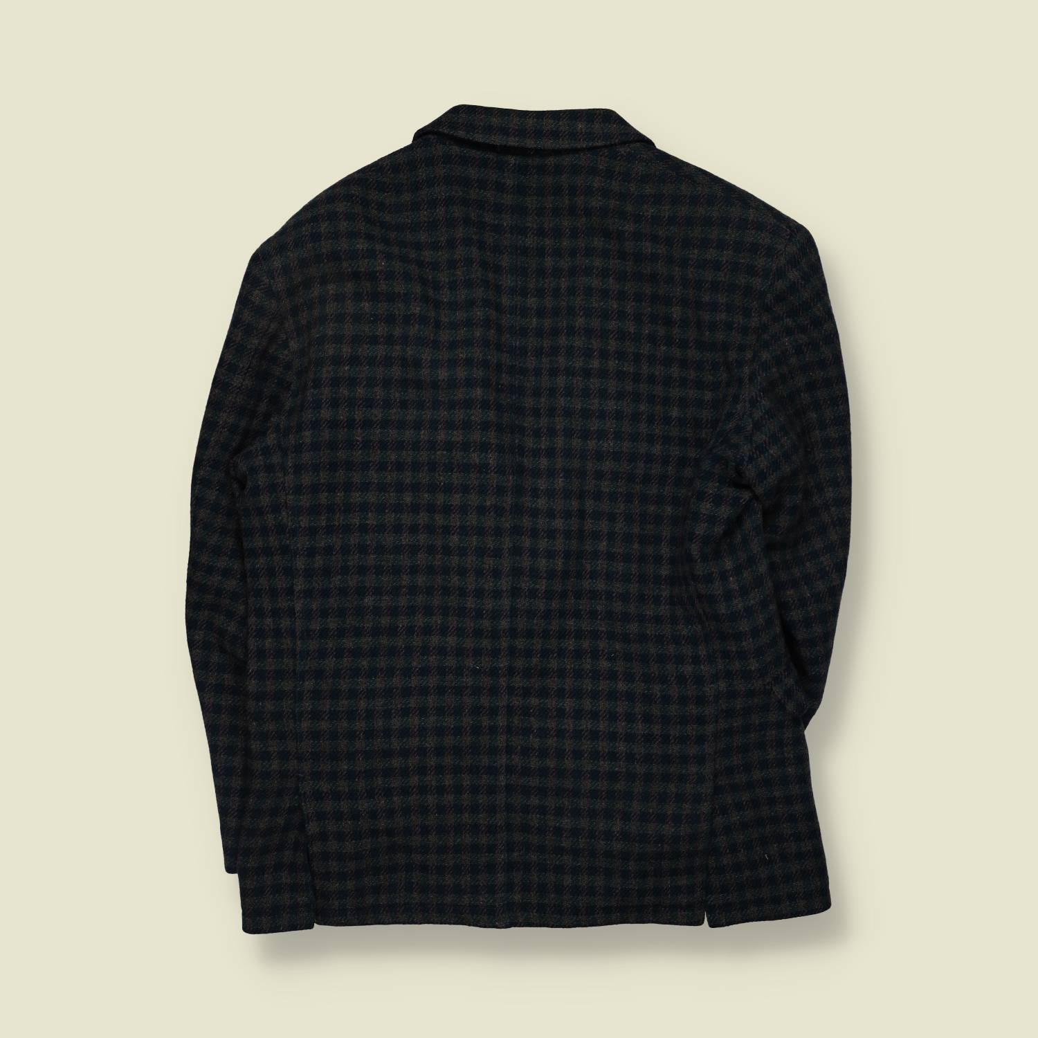 1990s | Valentino | Made In Italy | Check Blazer | Green And Navy - XL