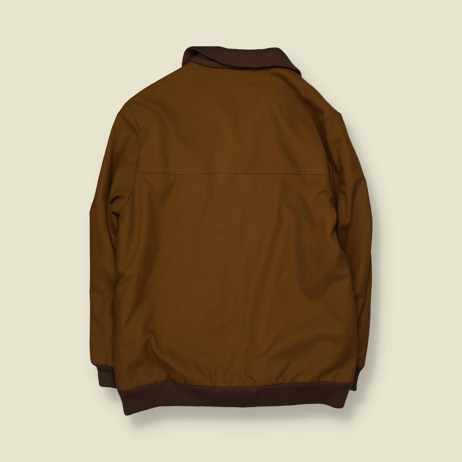 1970s | Teddy Lined Bomber Jacket | Tan Brown - L