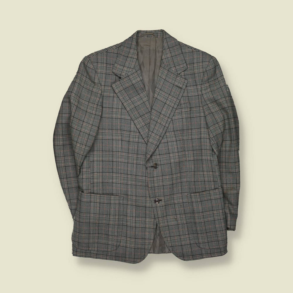 1970s | Blazer | Grey Prince Of Wales Check - S