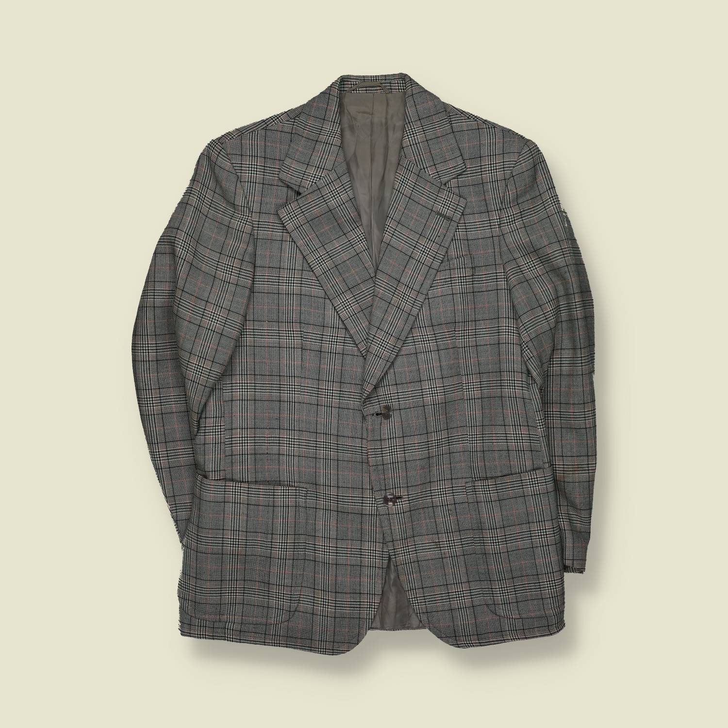 1970s | Blazer | Grey Prince Of Wales Check - S
