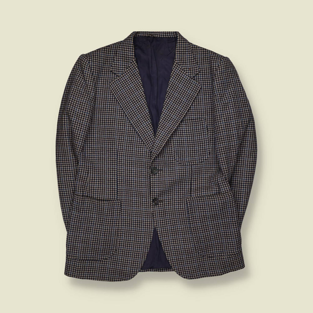 1970s | Blazer | Brown And Blue Houndstooth - S
