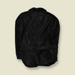 1970s | Leather Coat | Black - L