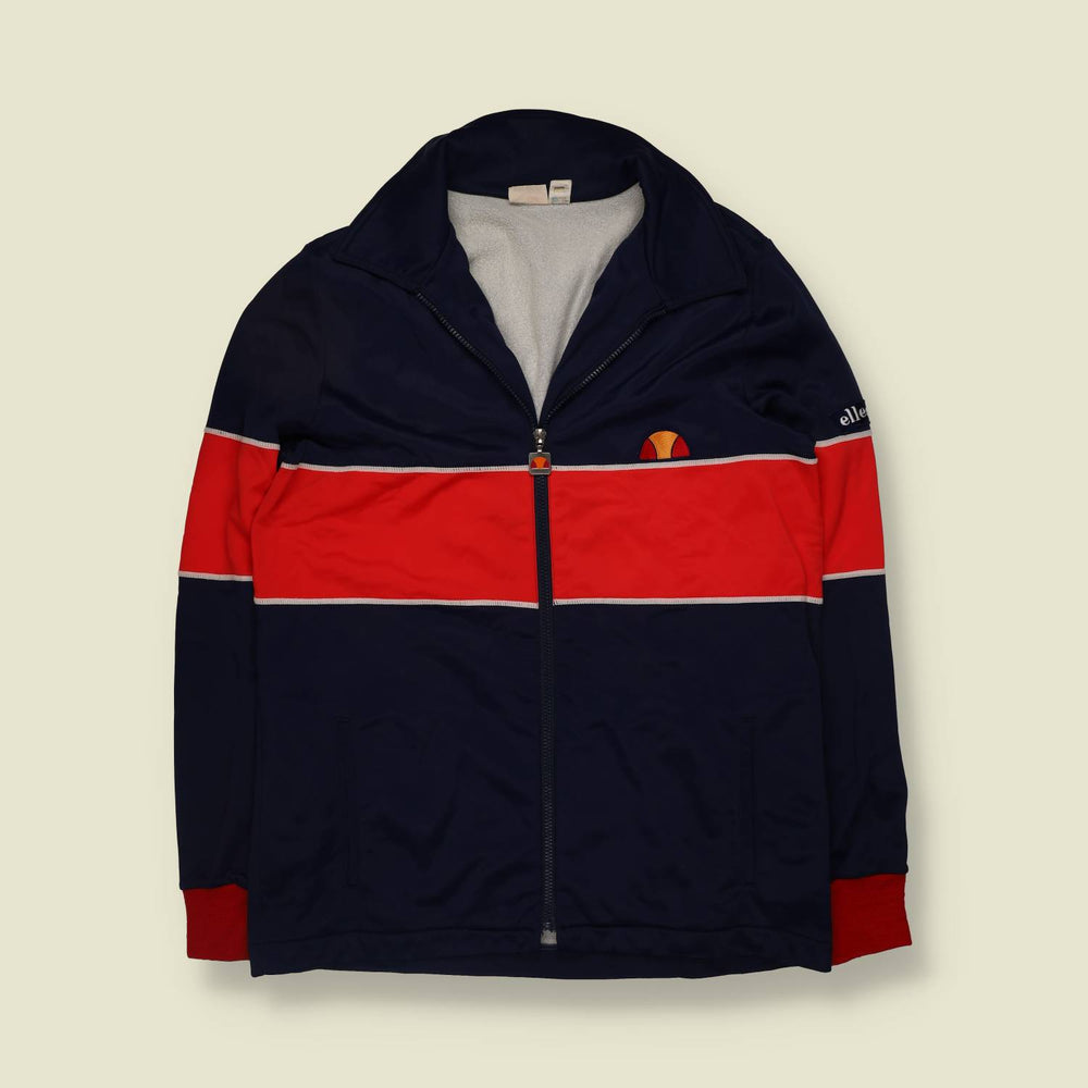 1970s | Ellesse | Made in Italy | Track Jacket | Navy Red And White - XXS