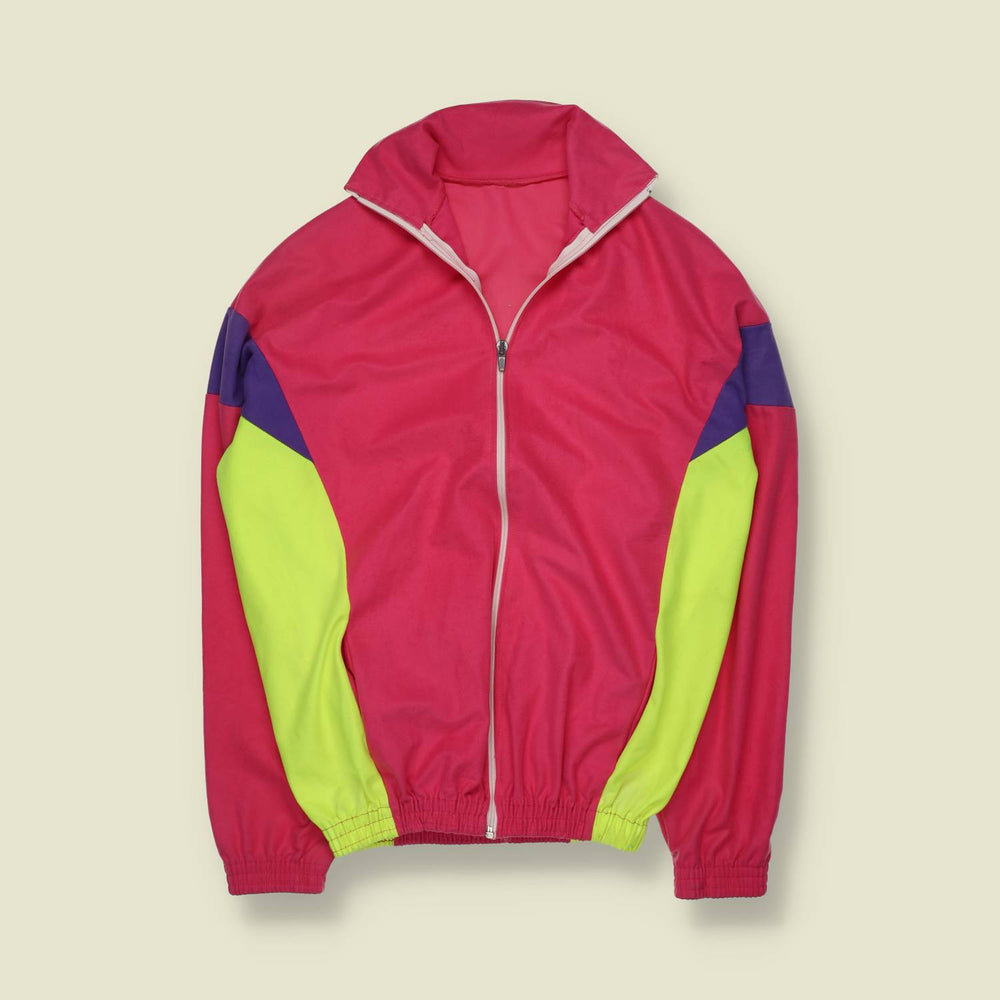 1970s | Velour Track Jacket | Pink Multi - S