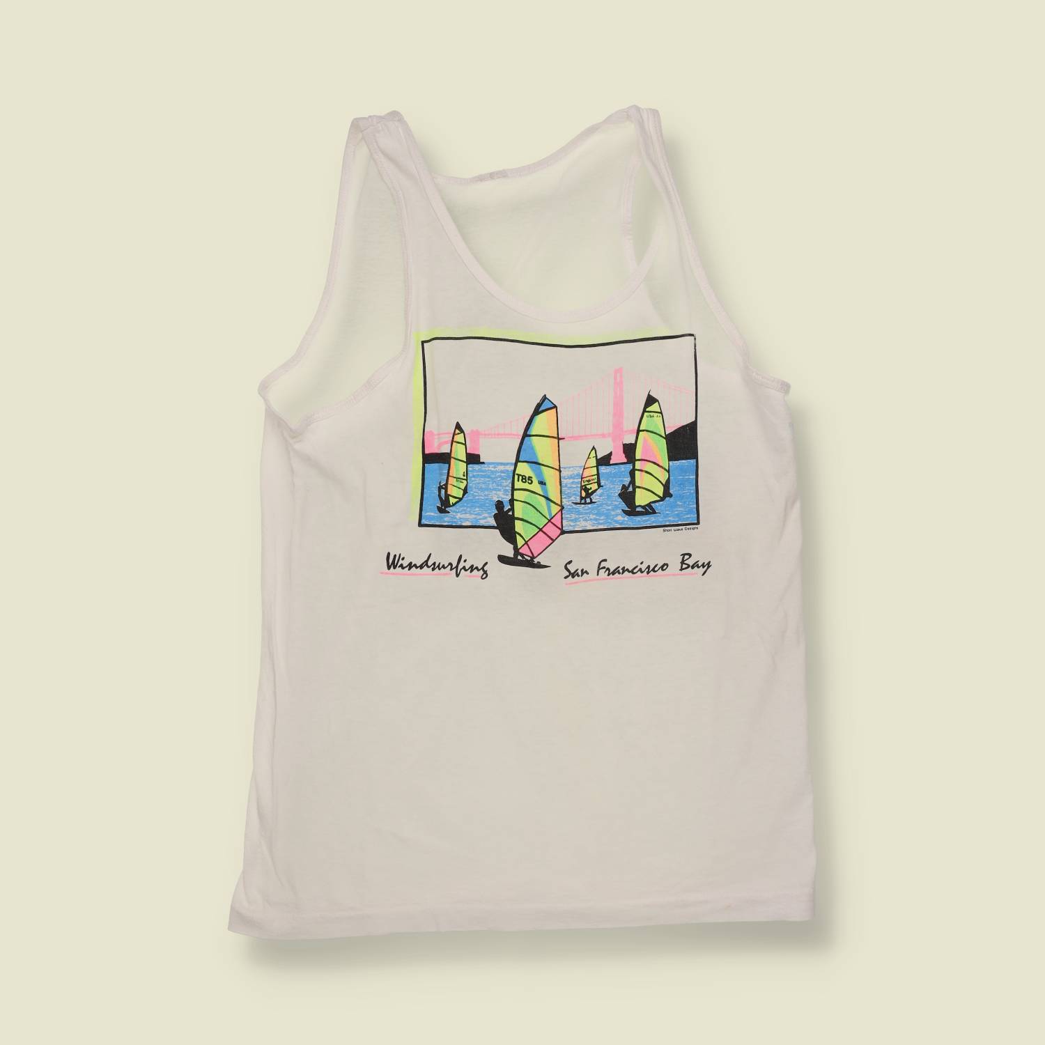 1980s | Windsurfing San Francisco Bay Vest Top | White - XS