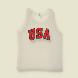 1970s | Medallion | USA Vest Top | White - M