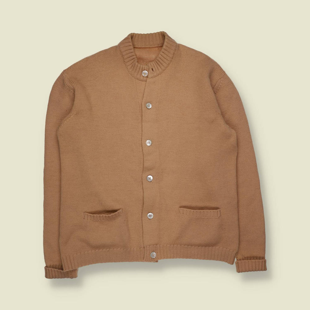 Late 1960s–1970s | Hand Knitted Cardigan | Camel - L