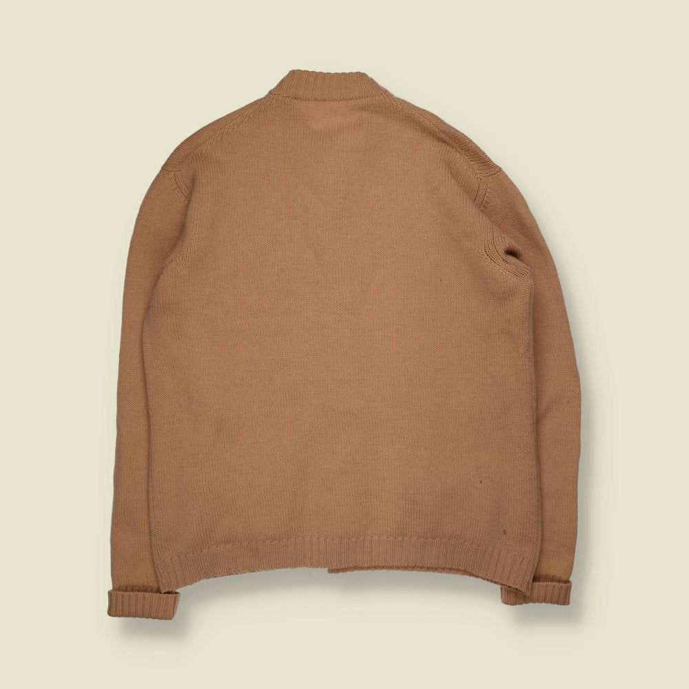 Late 1960s–1970s | Hand Knitted Cardigan | Camel - L