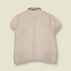 1970s | Short Sleeve Knit Shirt | Cream - XS