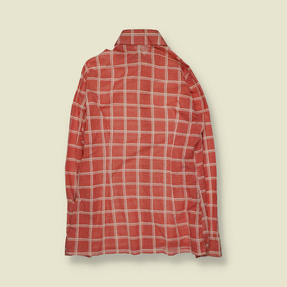 1970s | La Foret | Check Shirt | Red And White - S