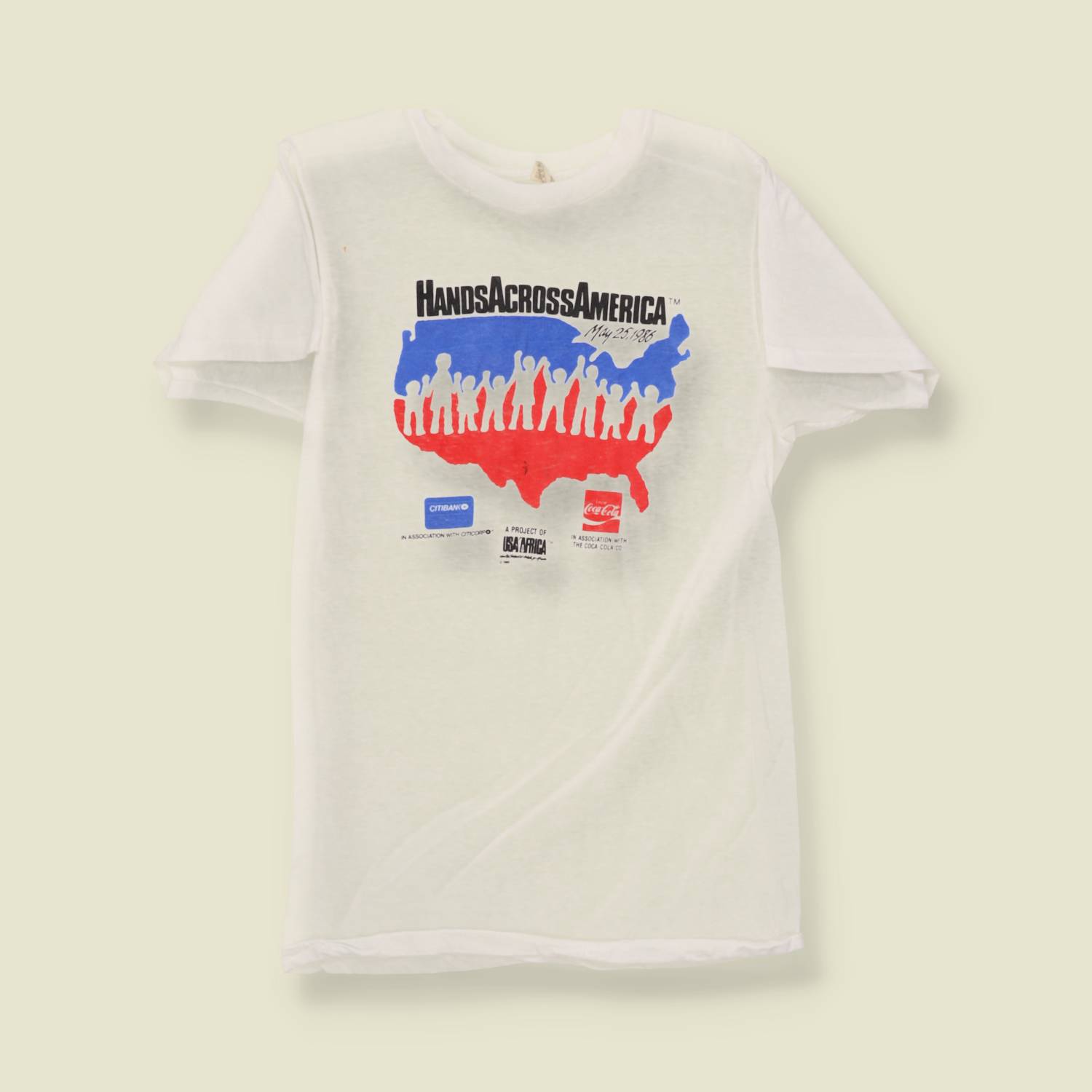 1986 Made in USA  Hands Across America Tee - XXS