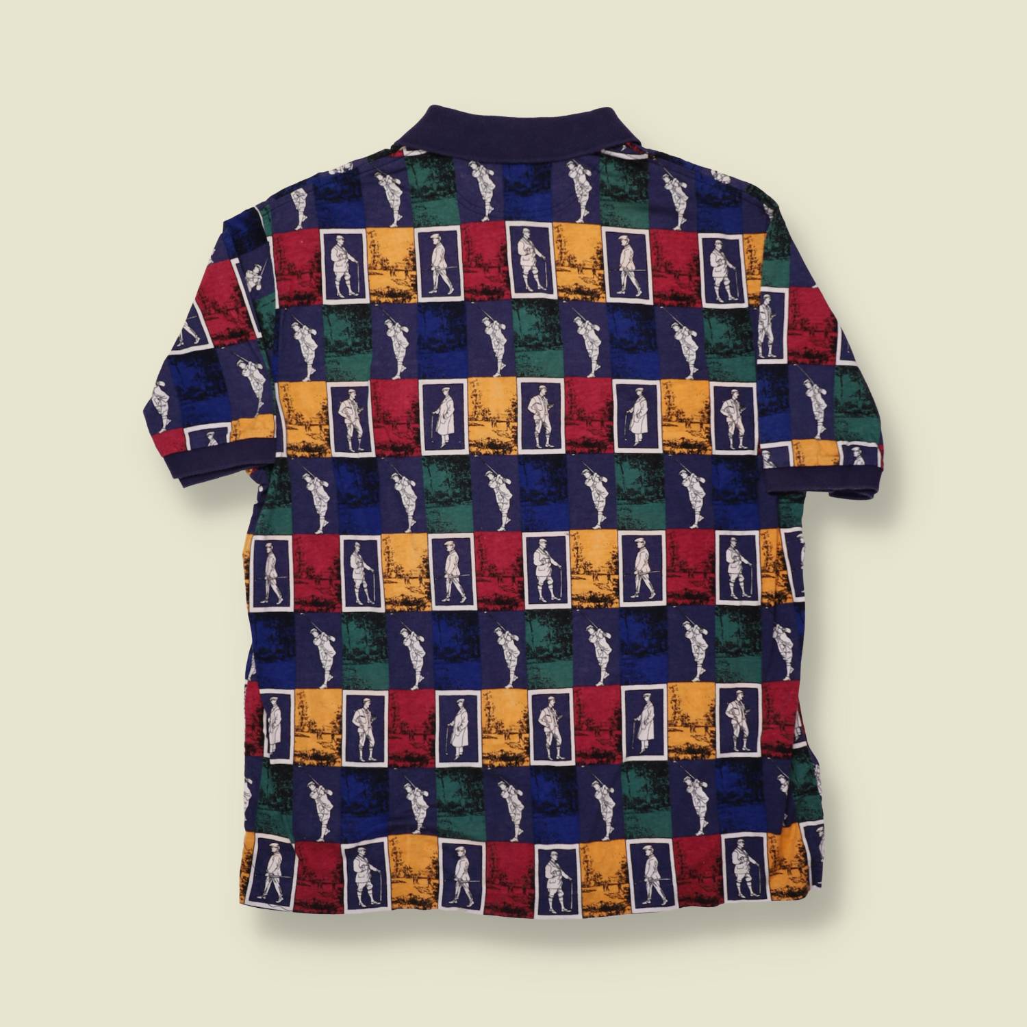 1990s Golf Print Polo - L