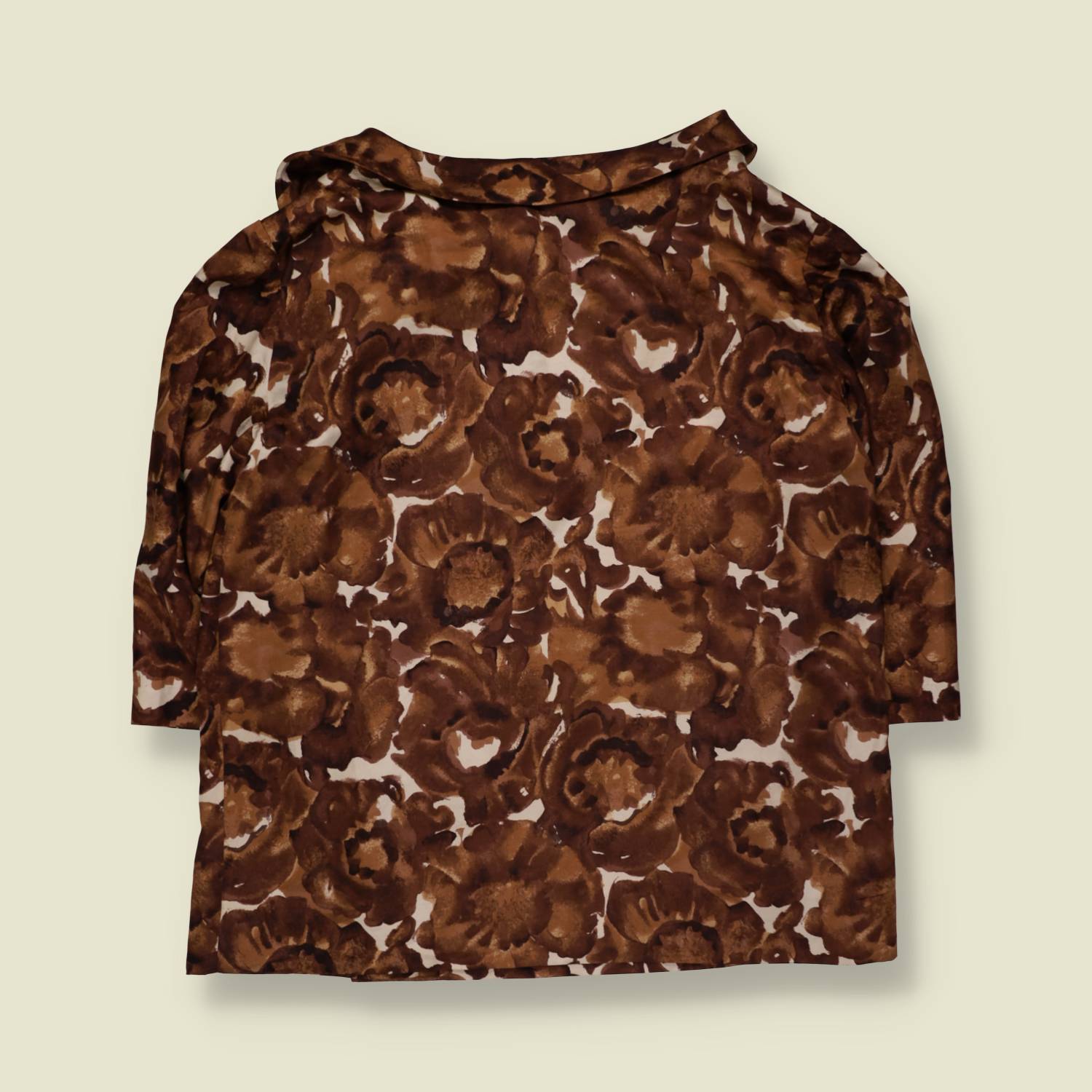 1950s | Silk Blouse | Brown - 18