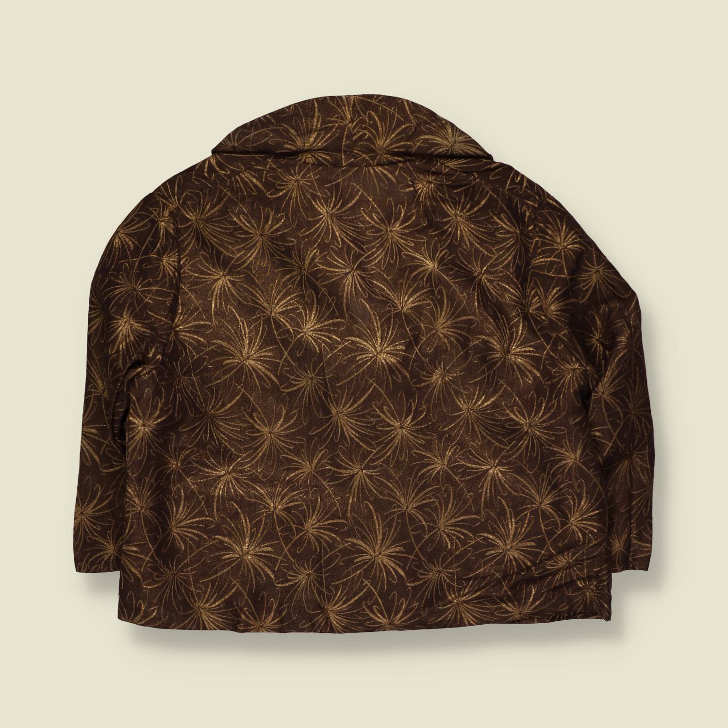 1950s | Crepe Jacket | Brown & Gold - 16