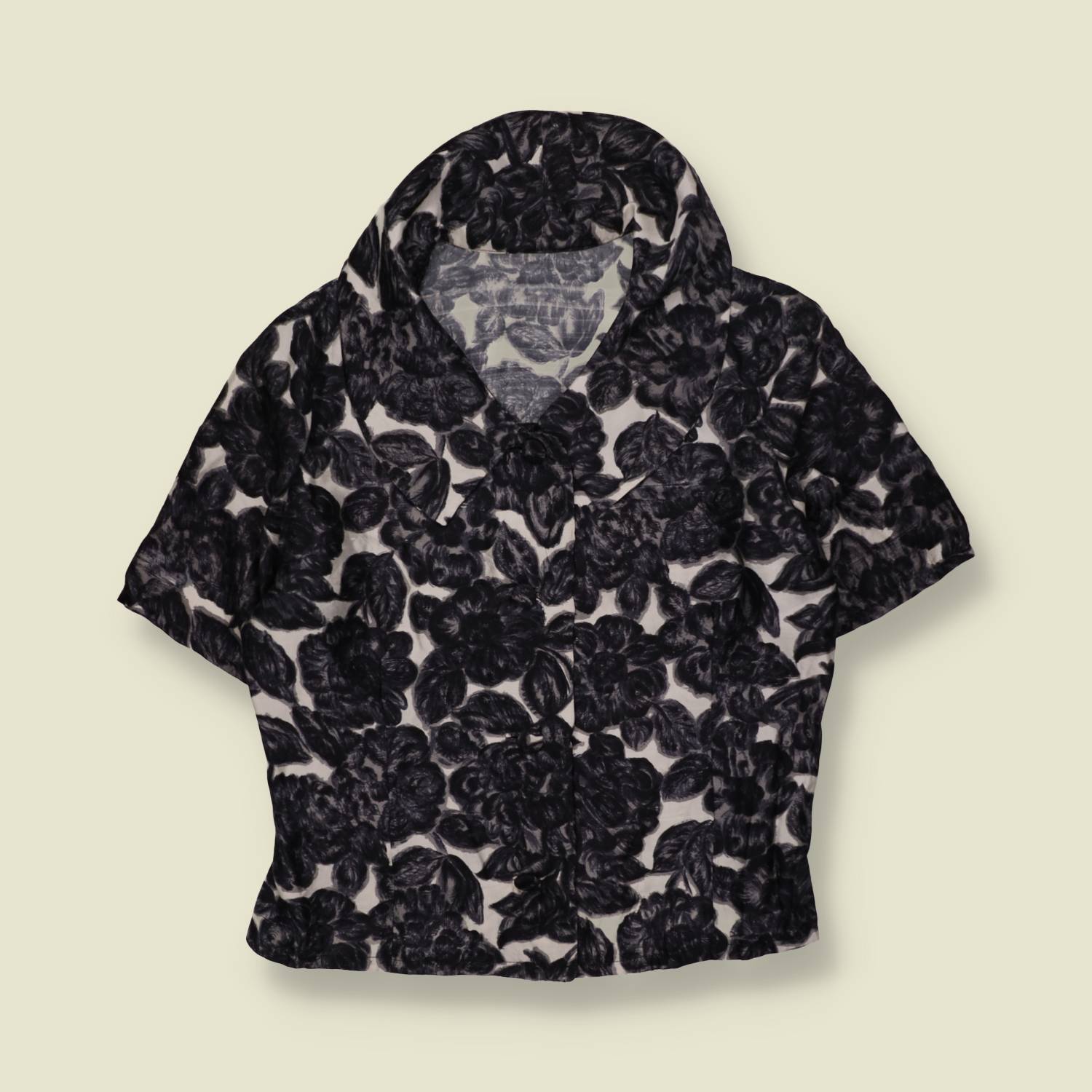 1950s | Silk Blouse | Black & White - 14