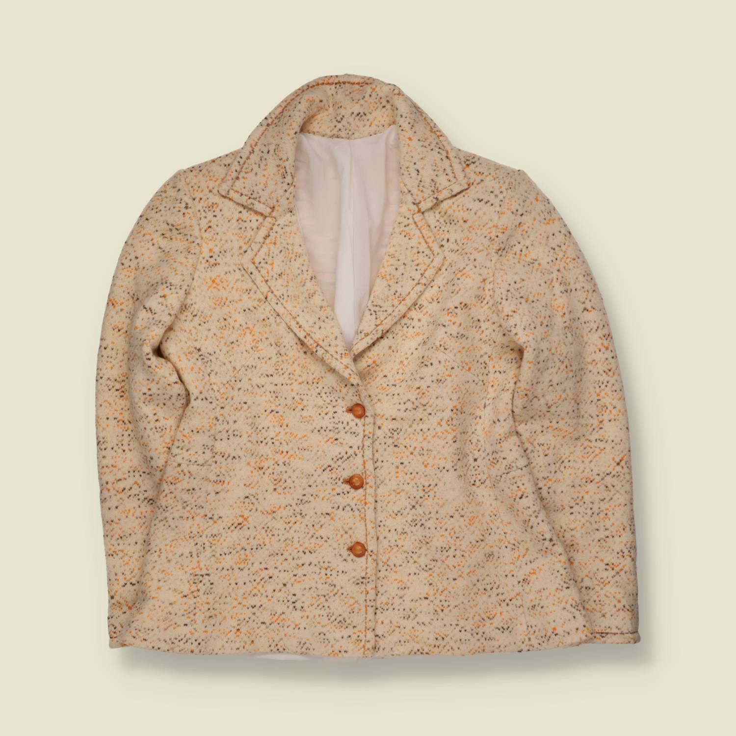1960s | Wool Blend Jacket | Cream Fleck - 8