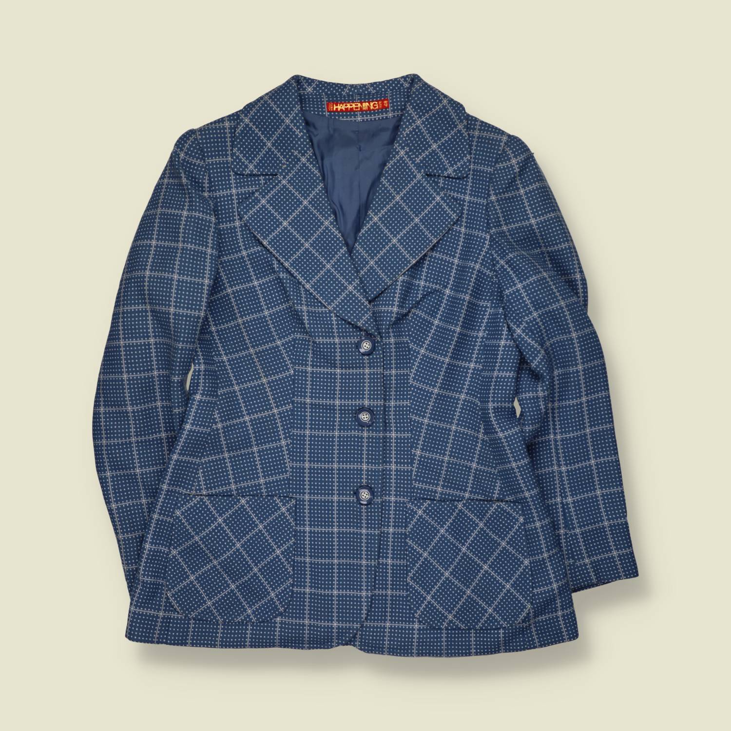 1970s | Happening | Wool Blend Jacket | Blue Check - 8