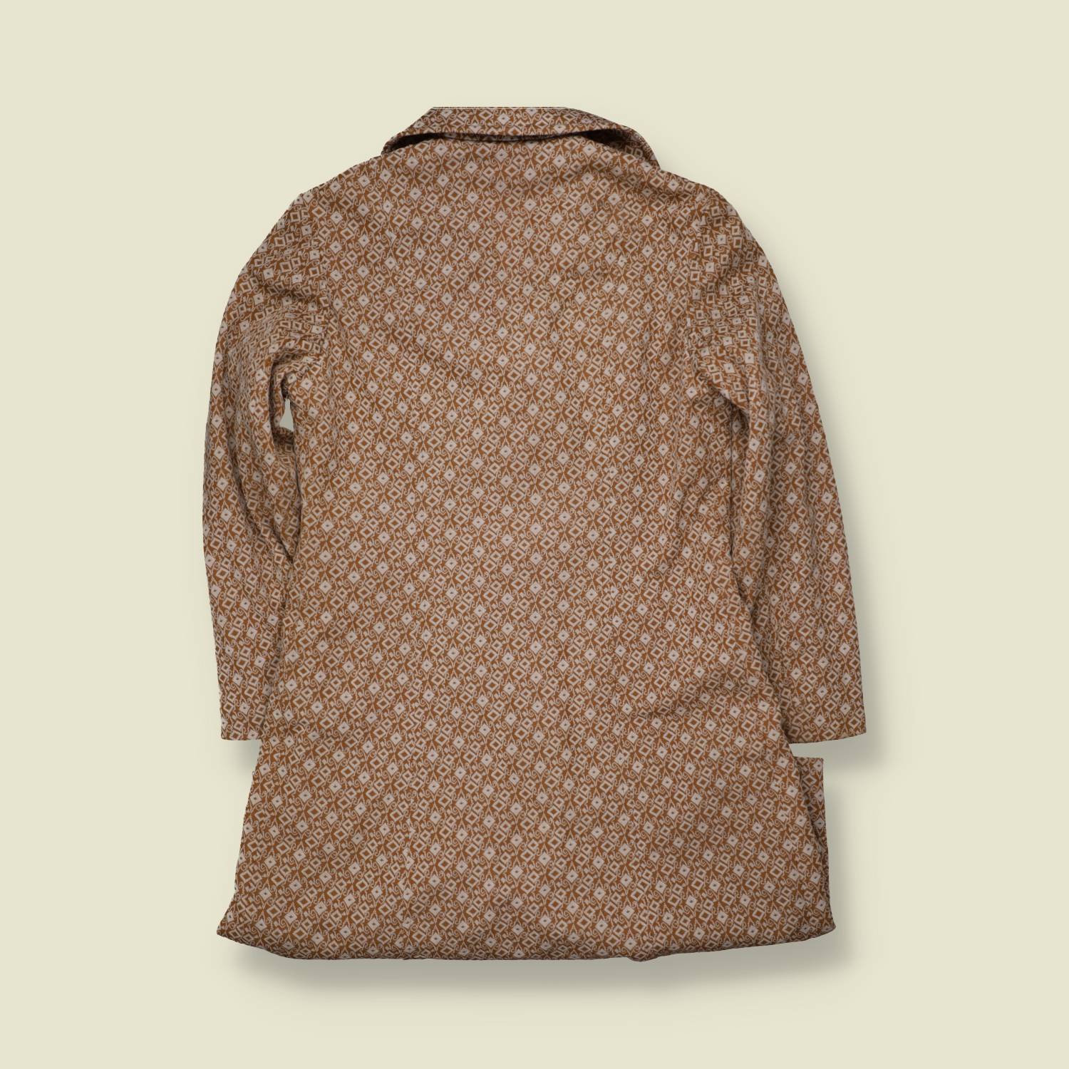 1970s | Poly/Wool Blend Coat | Brown Geometric - 8
