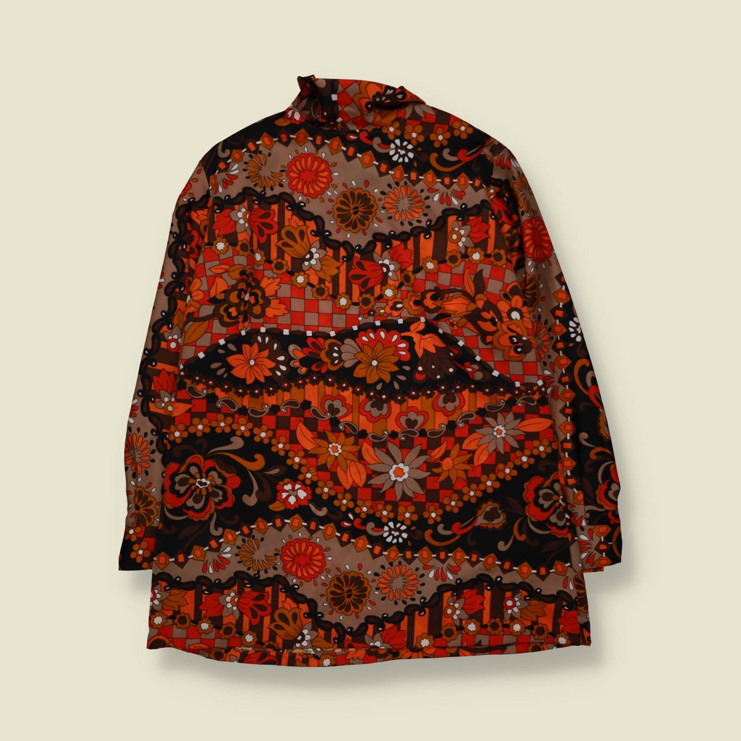 1960s | Longline Blouse | Brown & Orange - 22