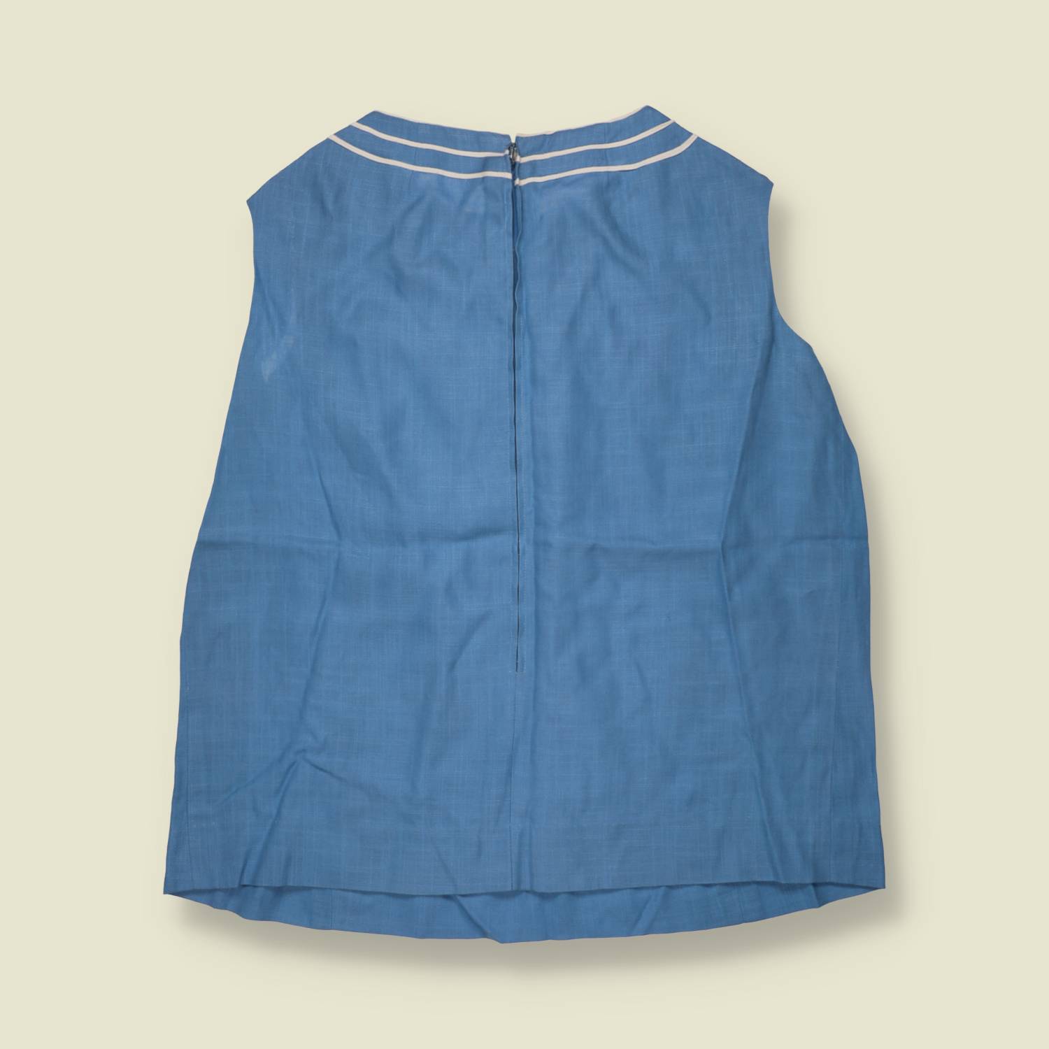 1960s | Linen Blouse | Blue - 14