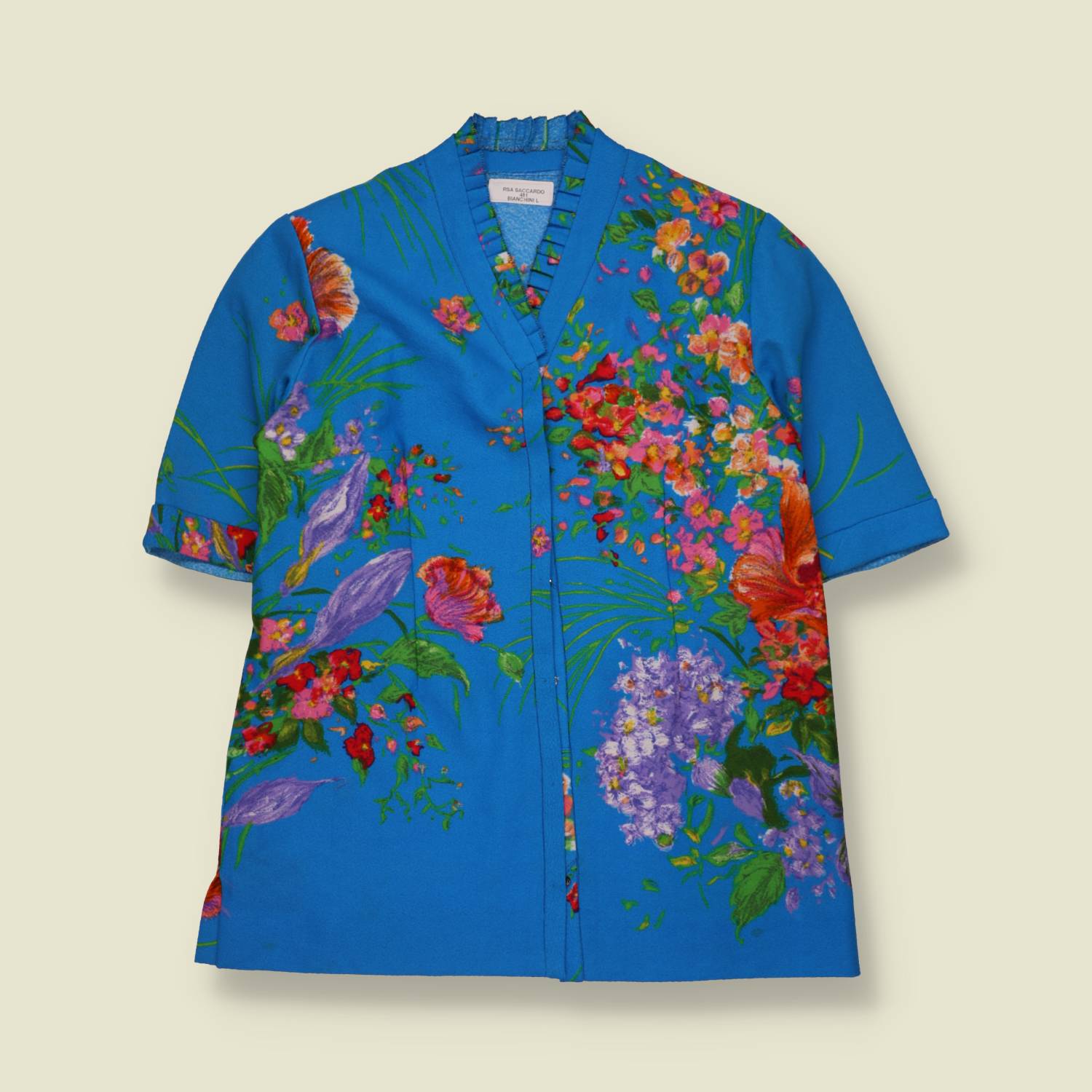 1960s | Blouse | Blue & Multi - 12