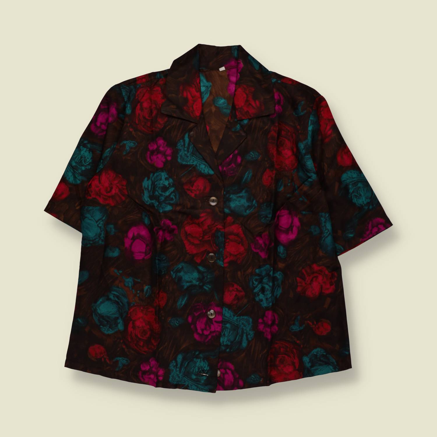 1950s | Blouse | Red & Teal - 16