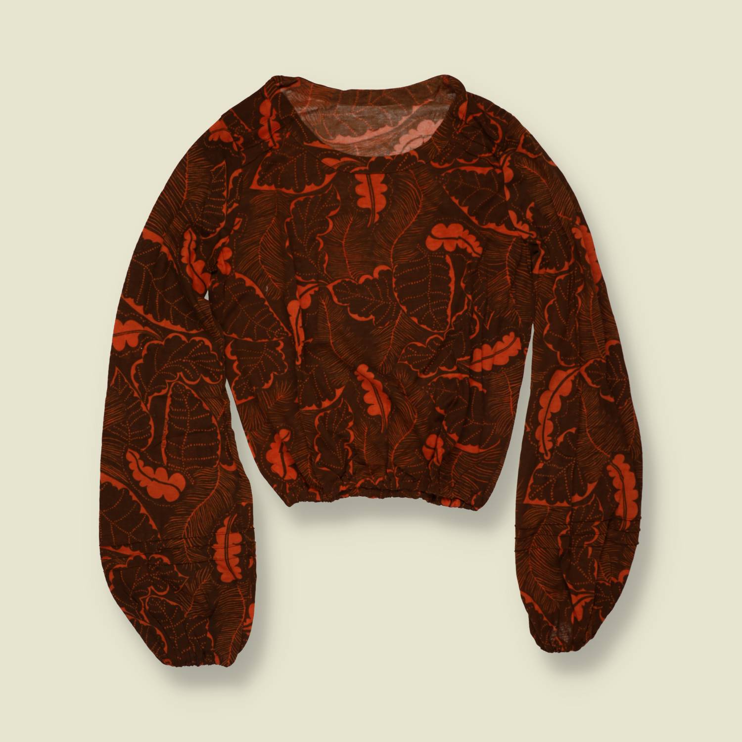 1970s | Deadstock Blouse | Brown & Rust - 10