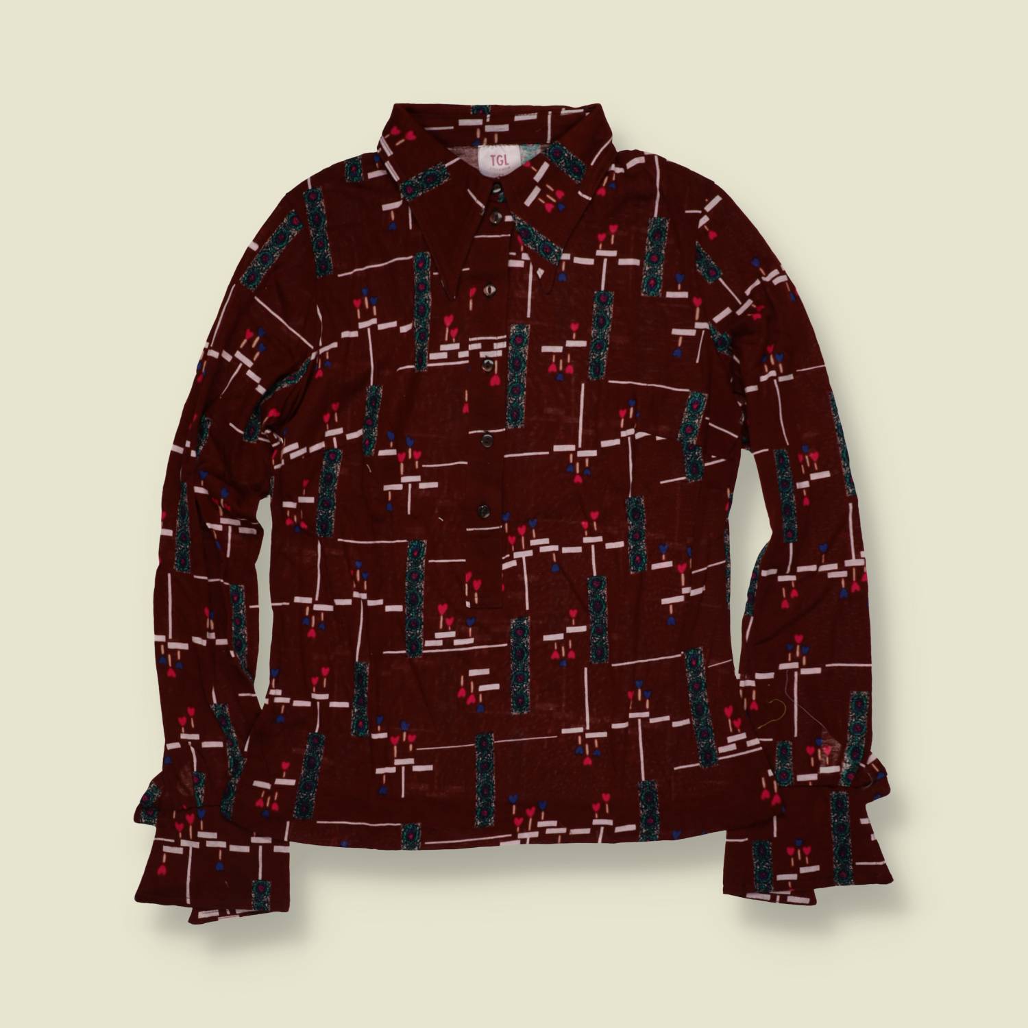 1970s | TGL | Deadstock Blouse | Burgundy - 10