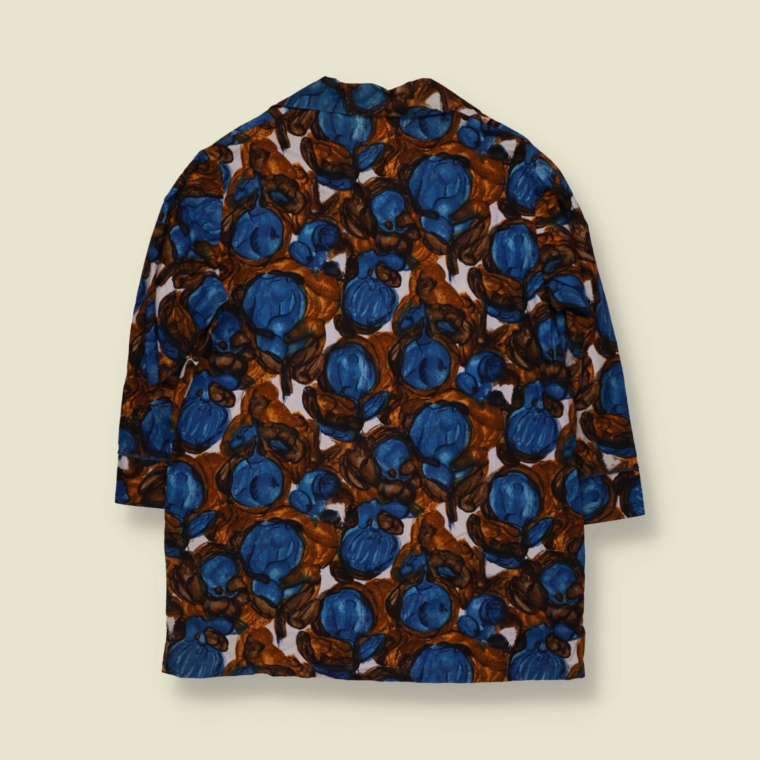 1950s | Longline Blouse | Blue & Brown - 14