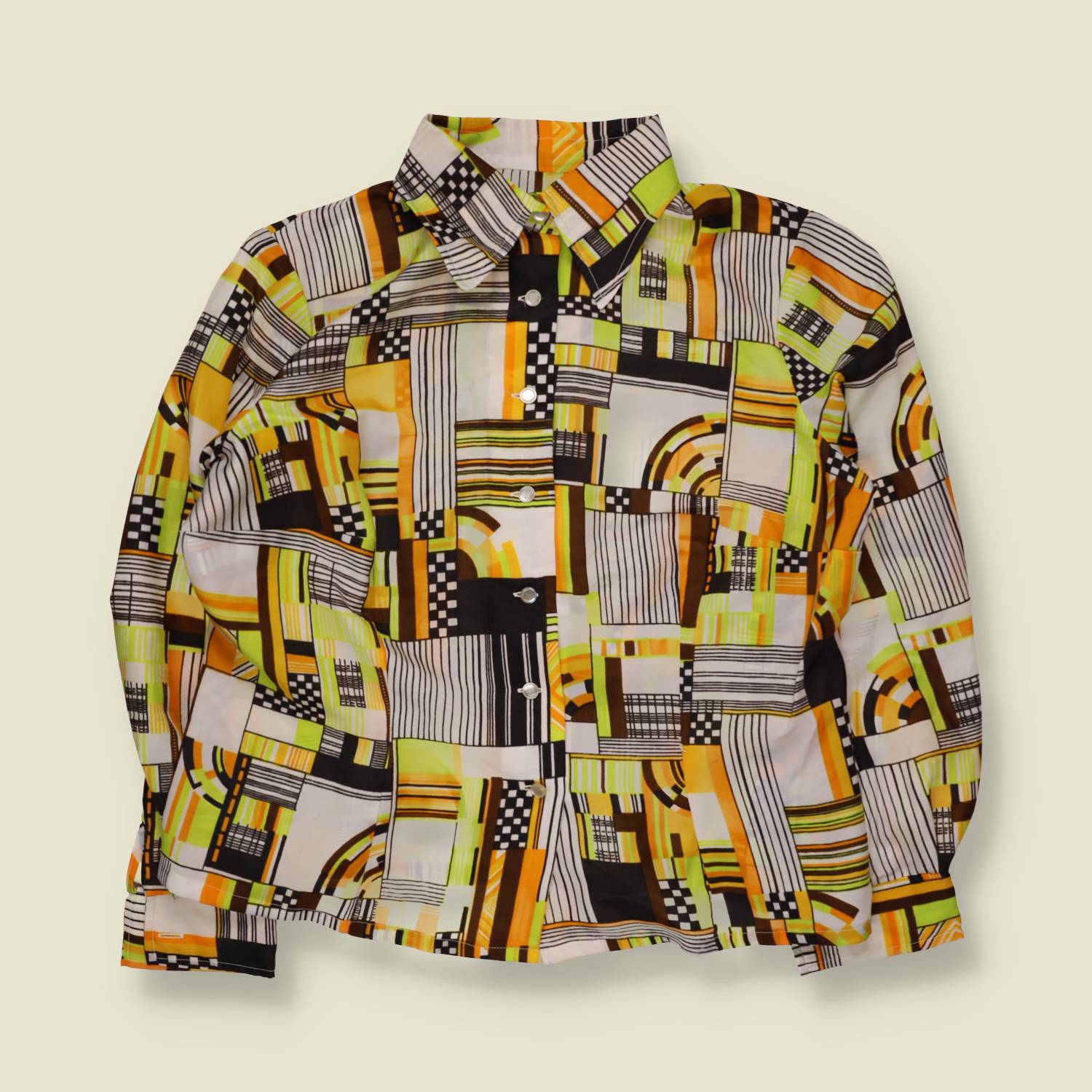 1970s | Blouse | Yellow & Brown - 16