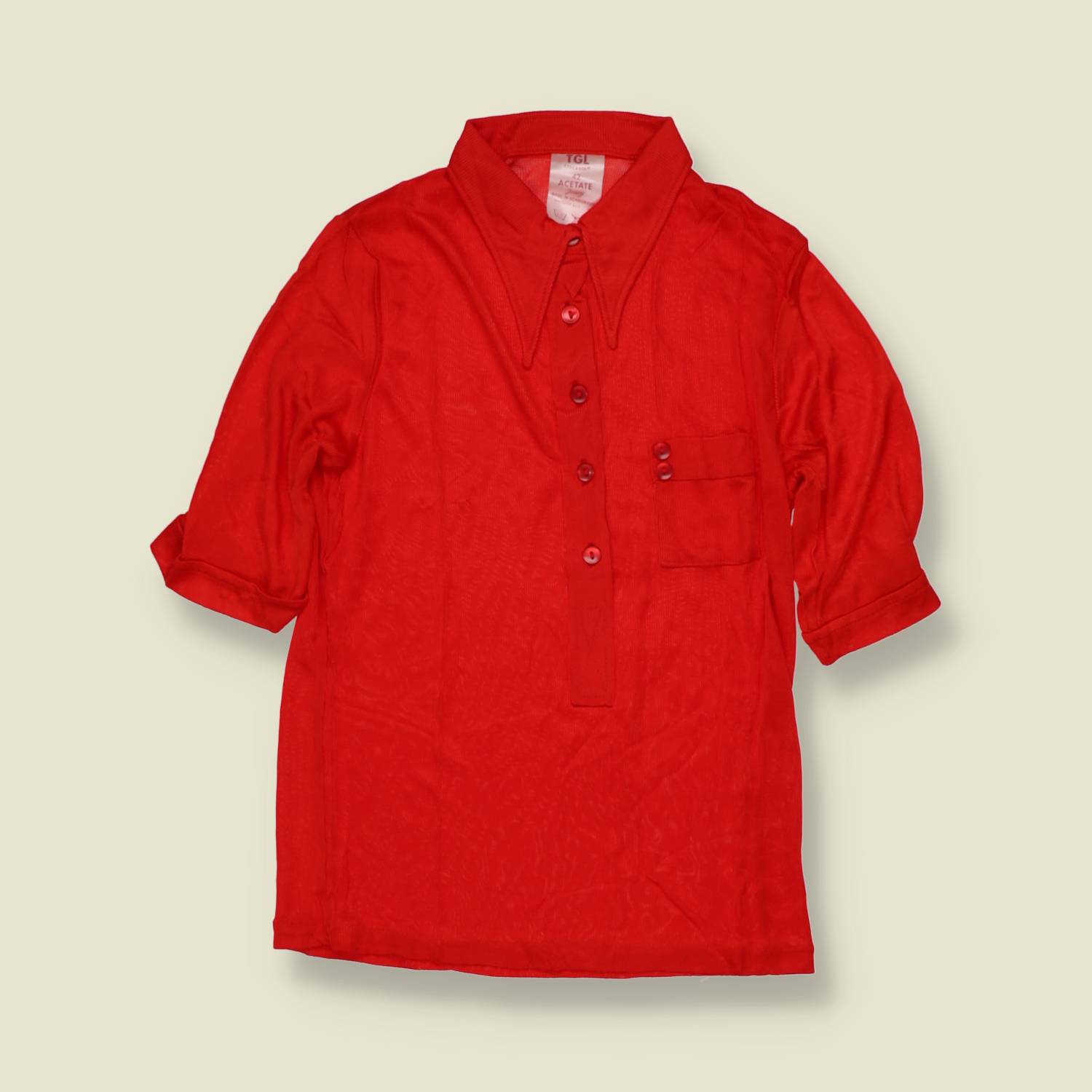 1970s | TGL | Deadstock Blouse | Red - 4