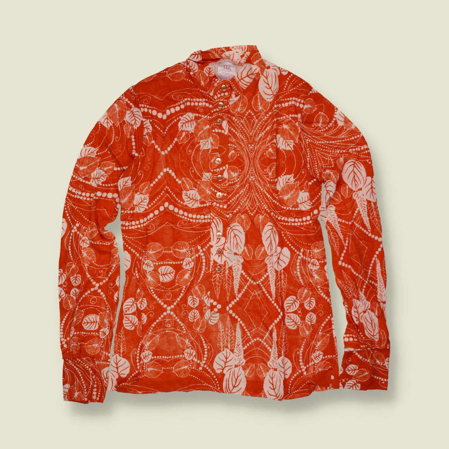 1970s | TGL | Deadstock Blouse | Orange - 10
