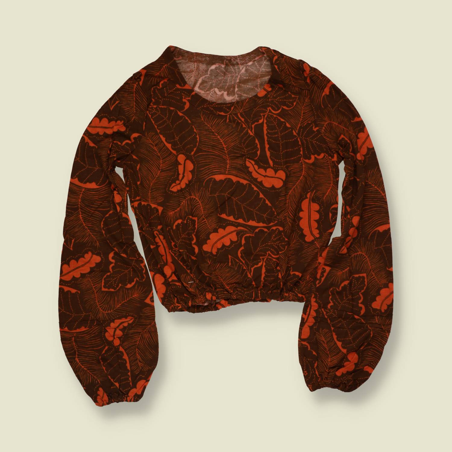 1970s | Deadstock Blouse | Brown & Rust - 8