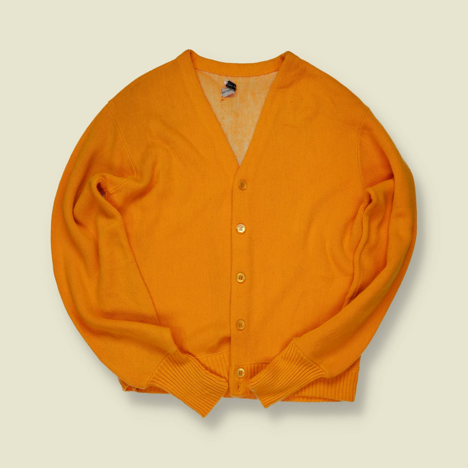 1960s Golden Yellow Wool Cardigan - M